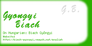 gyongyi biach business card